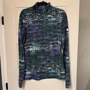 Nike Blue and Black Quarter-Zip Pullover